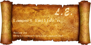 Lampert Emilián névjegykártya